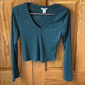 Dark Green Crop Top